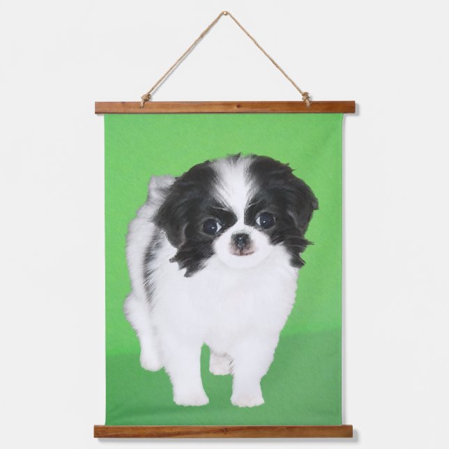 Japanese Chin Puppy Painting - Dog Art Hanging Tapestry (Front)