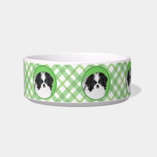 Japanese Chin Puppy Painting - Original Dog Art Bowl