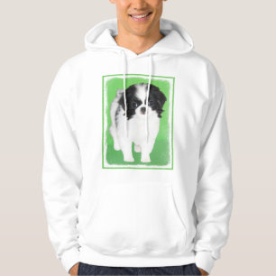 Japanese Chin Puppy Painting - Original Dog Art Hoodie