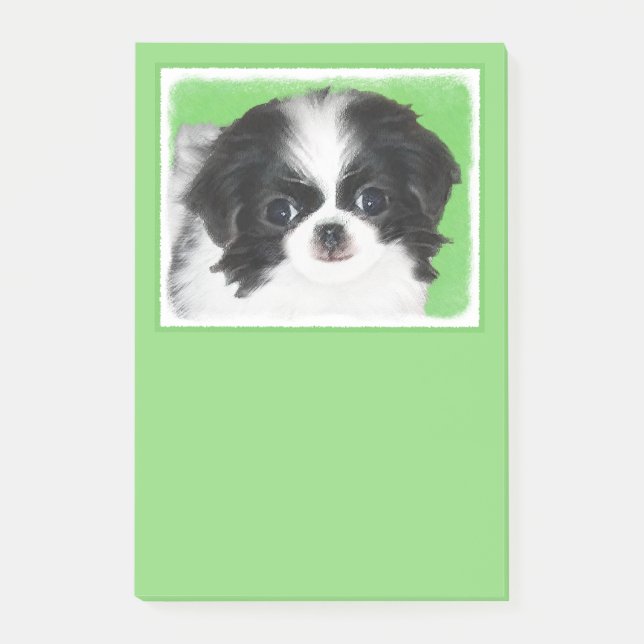 Japanese Chin Puppy Painting - Original Dog Art Post-it Notes (Front)