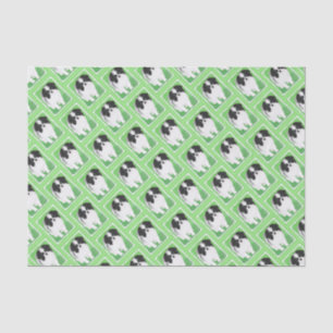 Japanese Chin Puppy Painting - Original Dog Art Tissue Paper