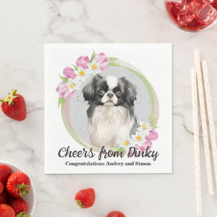 Japanese Chin Wedding Napkins With Dogs Photo