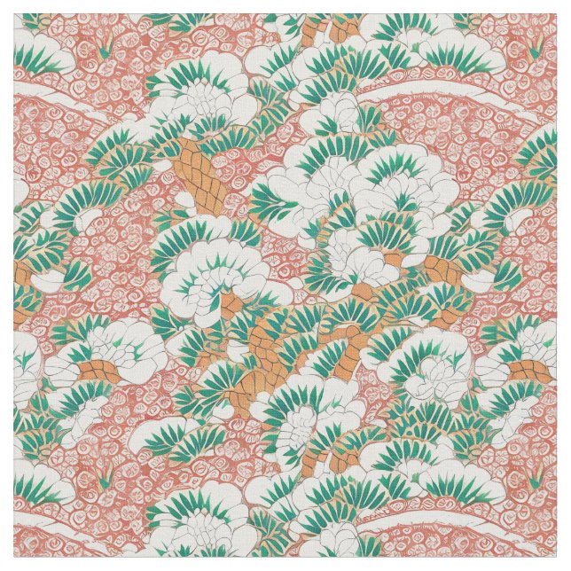 Japanese Chinese Traditional Pattern Fabric (Close Up)