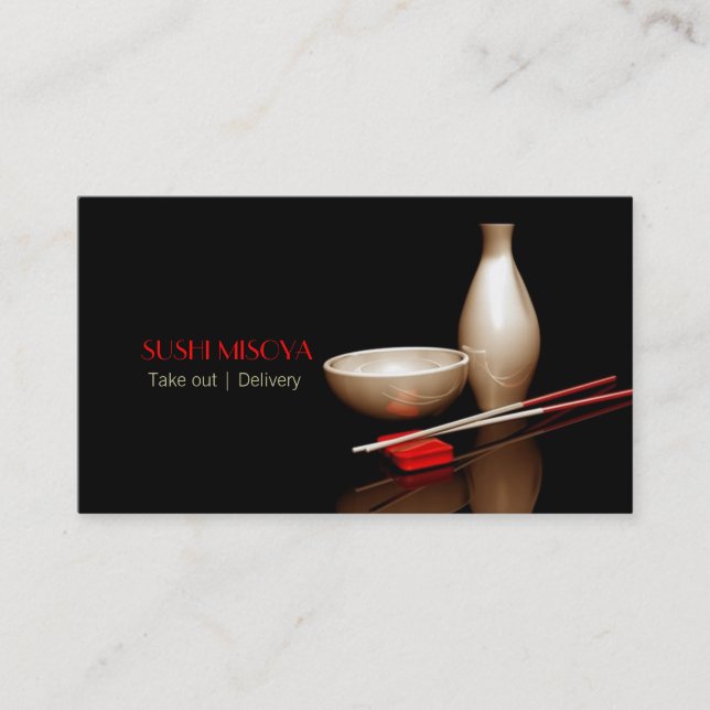 Japanese, Chinese, Wok, Sushi, Teriyaki, Food Business Card (Front)