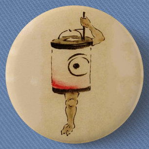Japanese Chochin-obake (Paper Lantern Ghost) 6 Cm Round Badge
