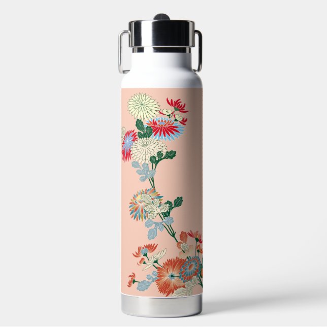 Japanese Chrysanthemum Design Water Bottle (Front)