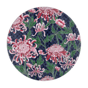 Japanese Chrysanthemum Peonies Vintage Pattern Cutting Board