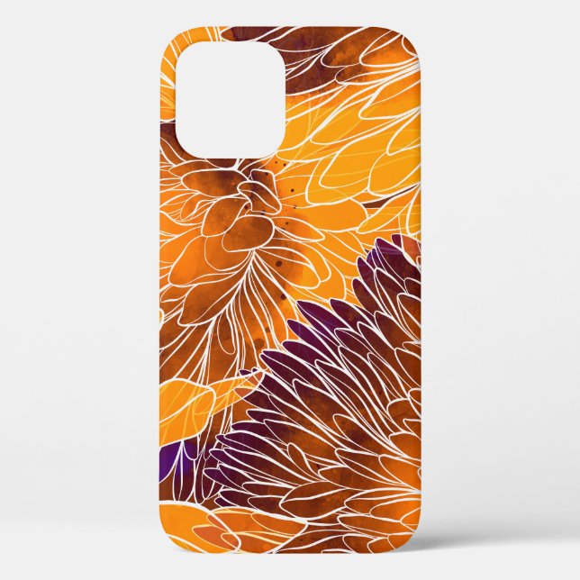 Japanese Chrysanthemum: Watercolor Seamless Patter Case-Mate iPhone Case (Back)