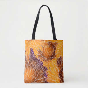 Japanese Chrysanthemum: Watercolor Seamless Patter Tote Bag