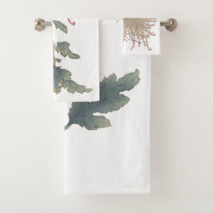 Japanese Chrysanthemums Bath Towel Set