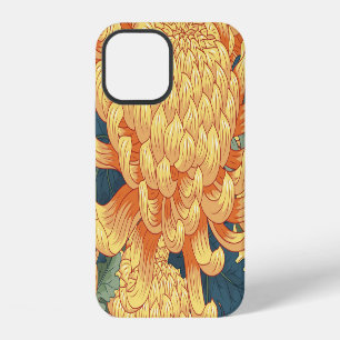 Japanese chrysanthemums: yellow floral pattern. iPhone 12 case
