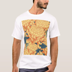 Japanese chrysanthemums: yellow floral pattern. T-Shirt