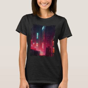 Japanese City Vaporwave Tokyo Night Cityscape T-Shirt