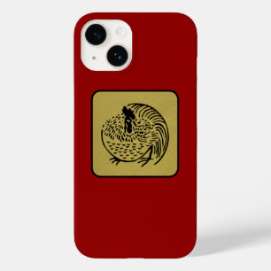 Japanese Clan Kamon Red Laquer and Gold Rooster Case-Mate iPhone 14 Case