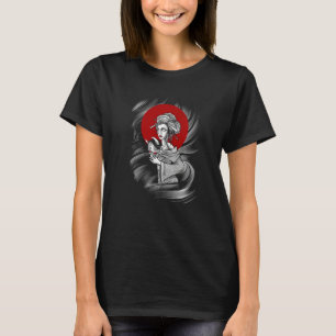 japanese classic geisha holding an oni mask in her T-Shirt