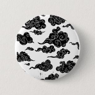 Japanese Cloud Pattern Aesthetic 6 Cm Round Badge