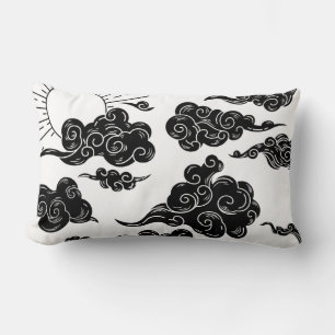 Japanese Cloud Pattern Aesthetic Lumbar Cushion