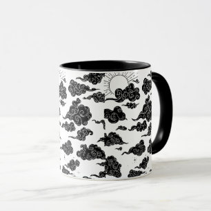 Japanese Cloud Pattern Aesthetic Mug