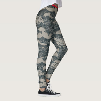 JAPANESE CLOUD PATTERN WITH HUMMINGBIRD LEGGINGS