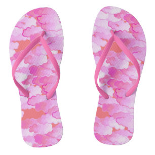 Japanese Clouds, Dawn, Orchid Pink and Coral Thongs