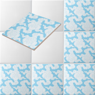 Japanese Clouds Stencil Ise Katagami Pattern Ceramic Tile