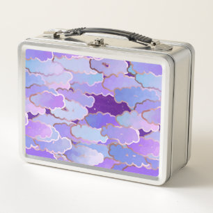 Japanese Clouds, Twilight, Violet and Deep Purple Metal Lunch Box