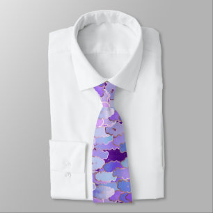 Japanese Clouds, Twilight, Violet and Deep Purple Tie