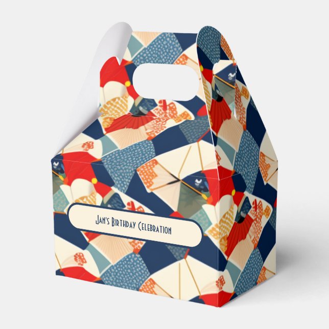 Japanese colourful design gift box | Personalised (Front Side)