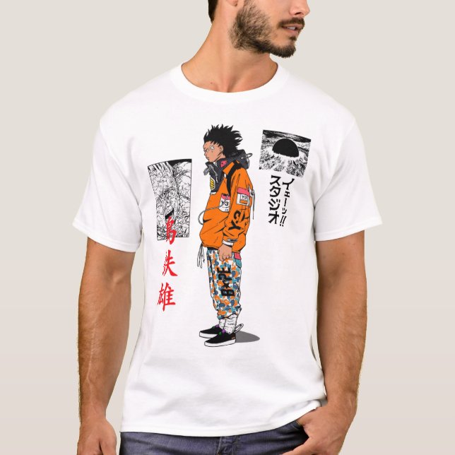 Japanese Cool Urban Samurai Vaporwave Style  T-Shirt (Front)