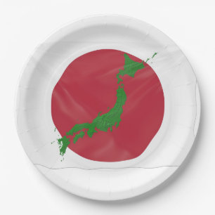 Japanese country flag paper plate
