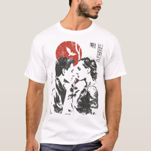 Japanese Couple Art Romantic Wall Print Asian T-Shirt