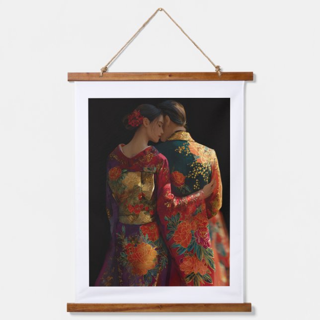 Japanese couple hanging tapestry (Front)