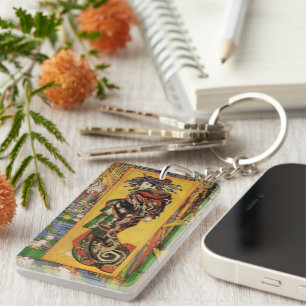 Japanese Courtesan Oiran by Vincent van Gogh Key Ring