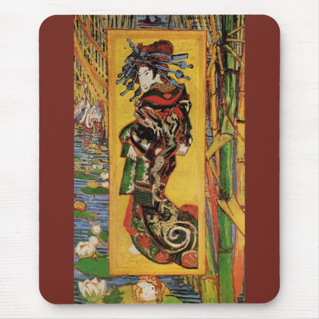 Japanese Courtesan Oiran by Vincent van Gogh Mouse Pad (Front)