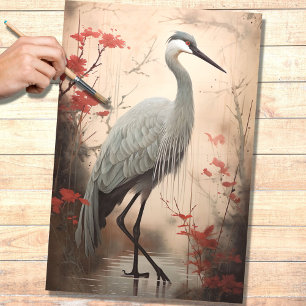 Japanese Crane 1 Decoupage Paper