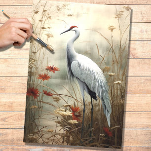 Japanese Crane 4 Decoupage Paper