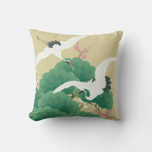 Japanese Crane and Pine Tree Cushion