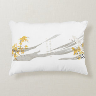 Japanese crane birds decorative cushion