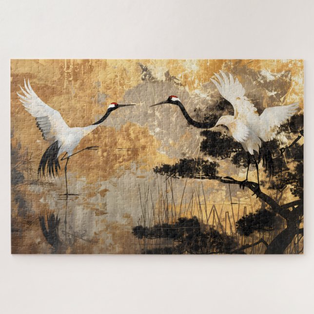 Japanese Crane Birds Jigsaw Puzzle (Horizontal)