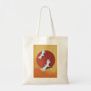 Japanese Crane birds Tote Bag