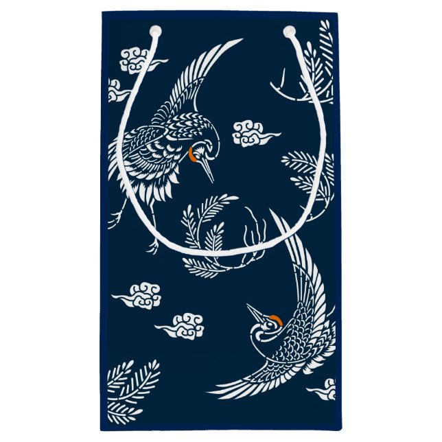 Japanese Crane Couple Small Gift Bag (Back)