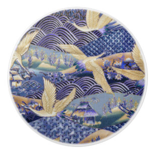 Japanese Crane Custom Ceramic Knob