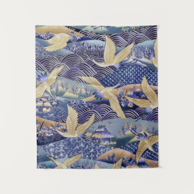 Japanese Crane Custom Tapestry (Front)