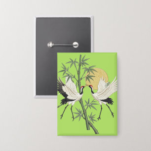 Japanese Crane Embroidery Bamboo Sunrise gift