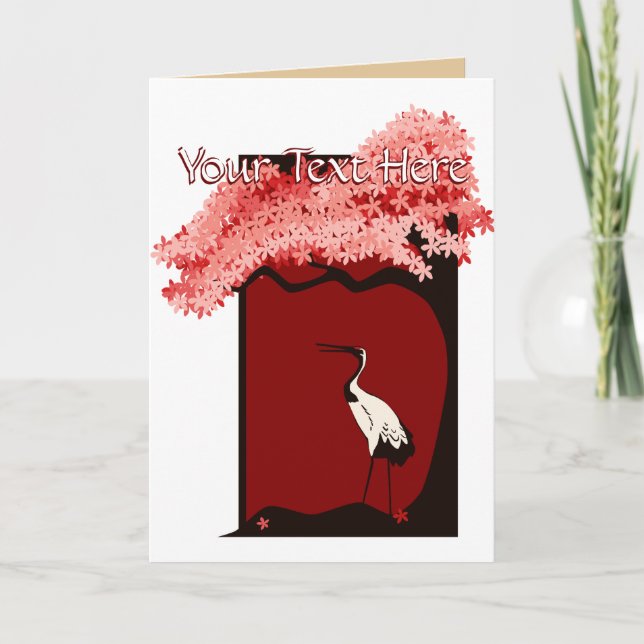 Japanese Crane Greeting Card (Front)