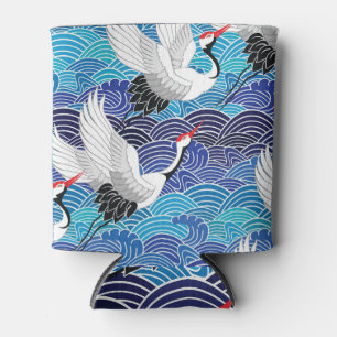 Japanese Crane: Ornate Bird Pattern. Can Cooler