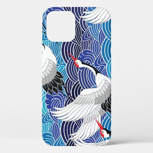 Japanese Crane: Ornate Bird Pattern. Case-Mate iPhone Case (Back)