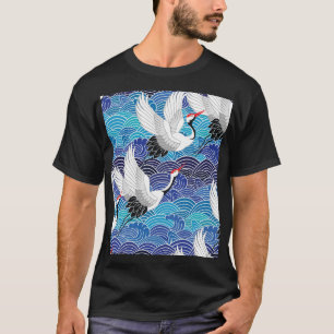 Japanese Crane: Ornate Bird Pattern. T-Shirt