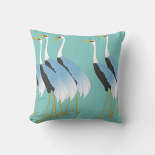 Japanese Crane Pattern Cushion