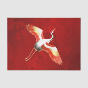 Japanese Crane Red Cherry Blossom Tissue Paper